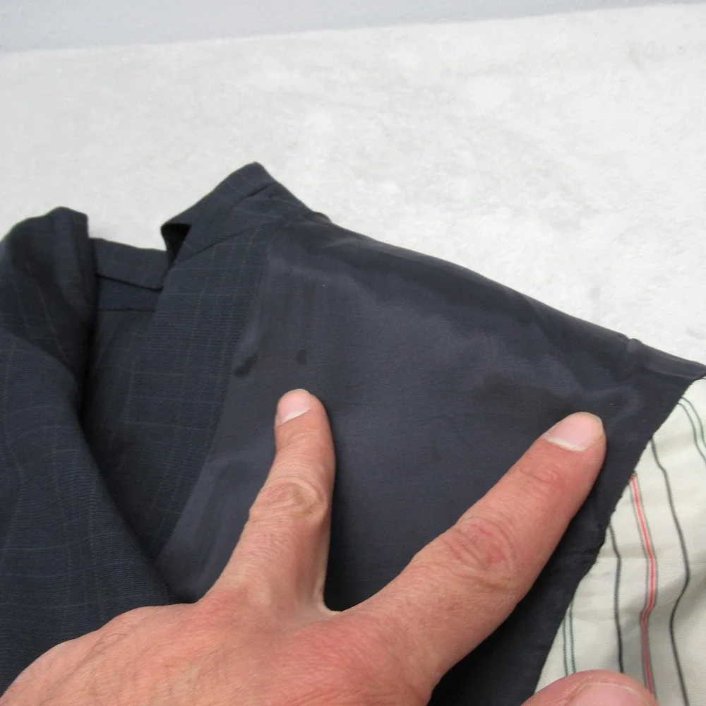 Lauren Ralph Lauren Wool Cashmere Blazer Men 46L Blue‎ Plaid Sport Coat READ